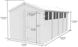 8ft x 17ft Apex Shed