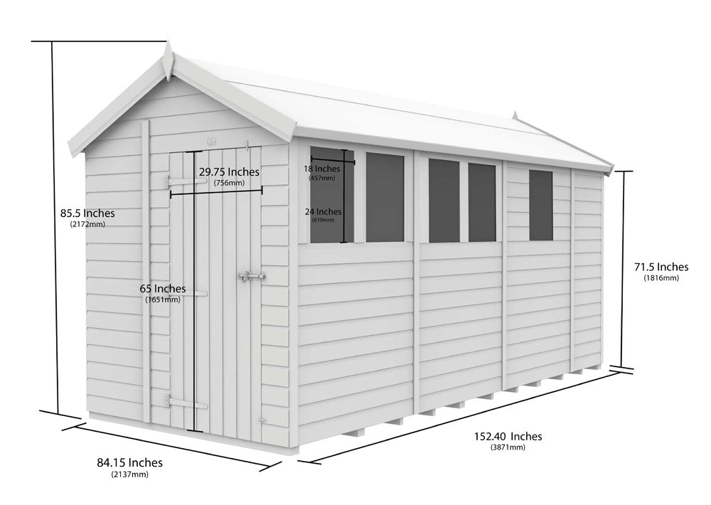 7ft x 13ft Apex Shed