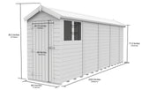 4ft x 19ft Apex Shed