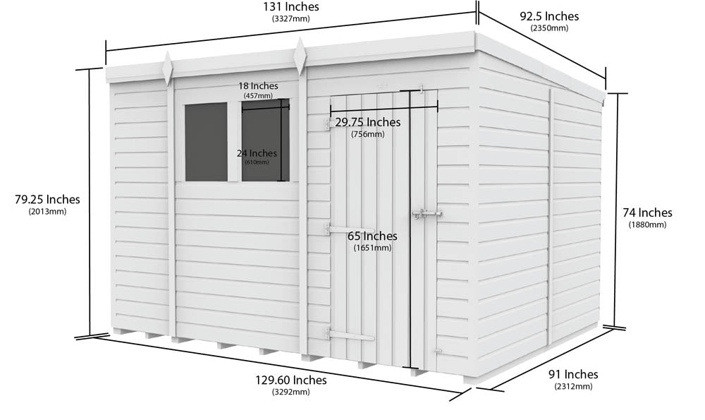 11ft x 8ft Pent Shed