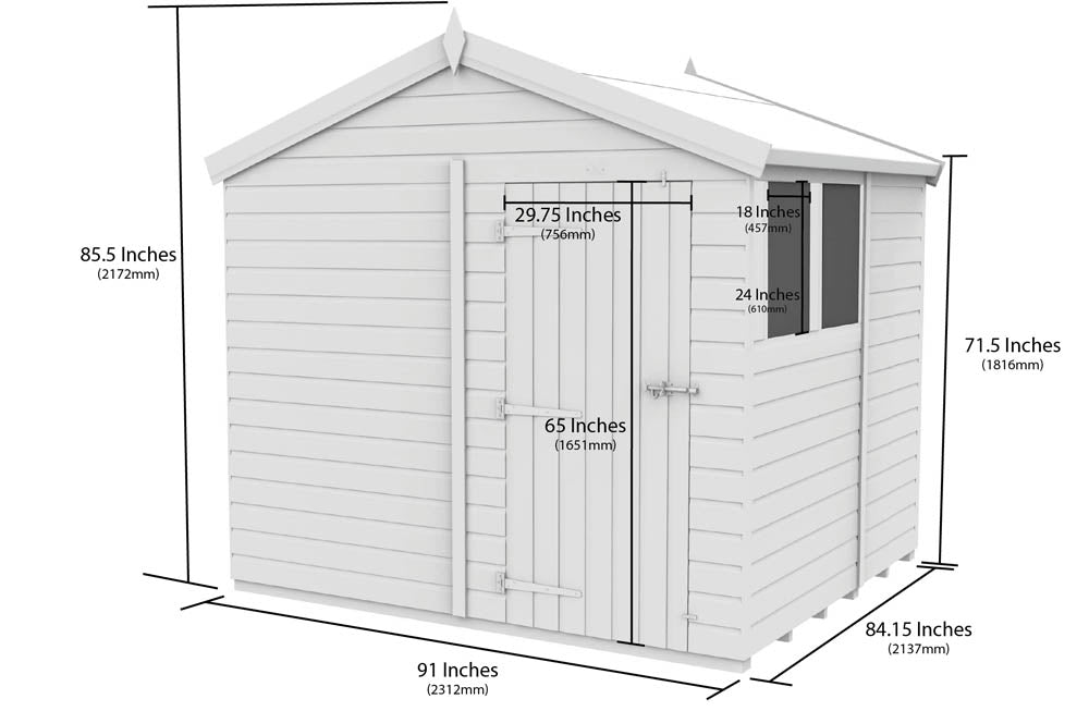 8ft x 7ft Apex Shed