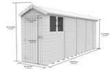 4ft x 17ft Apex Shed