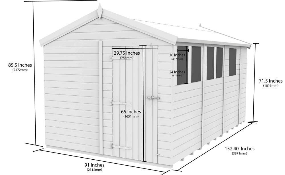 8ft x 13ft Apex Shed