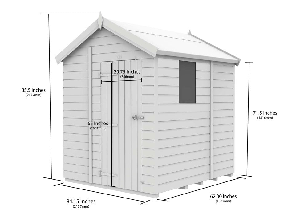 7ft x 5ft Apex Shed