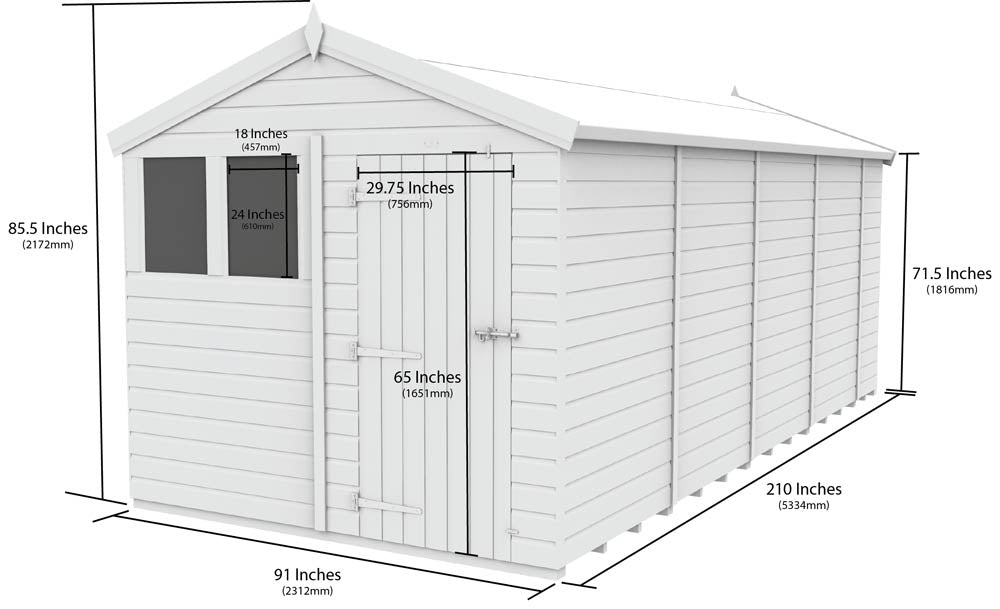 8ft x 18ft Apex Shed