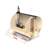 Barrel Sauna 2.4m Length 4 Person Outdoor Sauna with Porch