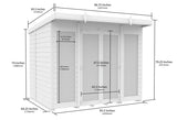 8ft x 6ft Pent Summer House (Full Height Window)