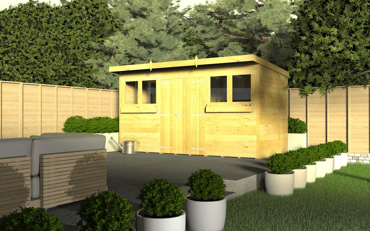 18ft x 8ft Pent Summer Shed