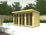 8ft x 6ft Pent Summer House (Full Height Window)