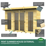 14ft x 6ft Pent Summer House (Full Height Window)