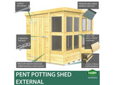 20ft x 6ft Pent Potting Shed